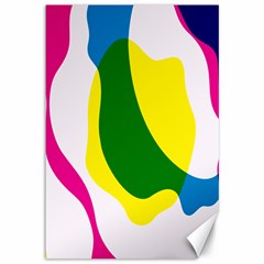 Anatomicalrainbow Wave Chevron Pink Blue Yellow Green Canvas 12  X 18  