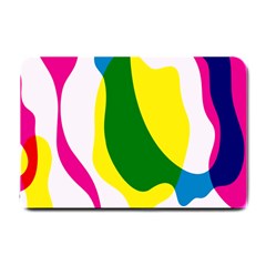 Anatomicalrainbow Wave Chevron Pink Blue Yellow Green Small Doormat  by Mariart