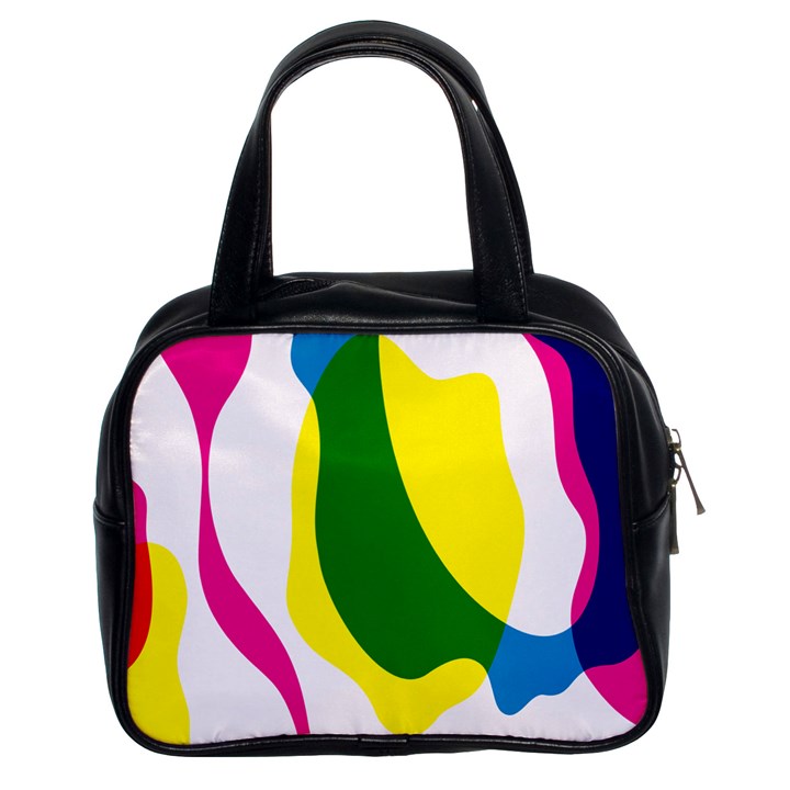 Anatomicalrainbow Wave Chevron Pink Blue Yellow Green Classic Handbags (2 Sides)