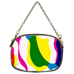 Anatomicalrainbow Wave Chevron Pink Blue Yellow Green Chain Purses (two Sides) 