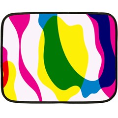 Anatomicalrainbow Wave Chevron Pink Blue Yellow Green Fleece Blanket (mini)