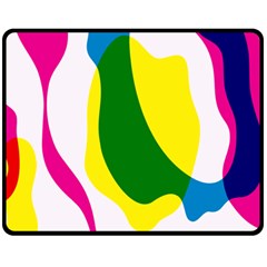 Anatomicalrainbow Wave Chevron Pink Blue Yellow Green Fleece Blanket (medium) 