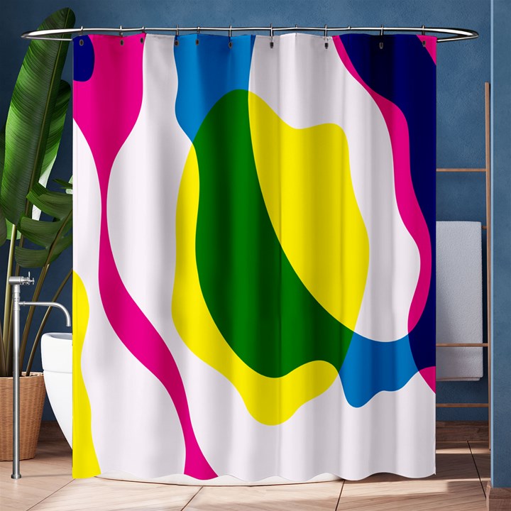 Anatomicalrainbow Wave Chevron Pink Blue Yellow Green Shower Curtain 60  x 72  (Medium) 