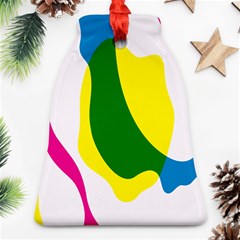 Anatomicalrainbow Wave Chevron Pink Blue Yellow Green Bell Ornament (two Sides)