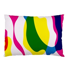 Anatomicalrainbow Wave Chevron Pink Blue Yellow Green Pillow Case (two Sides) by Mariart