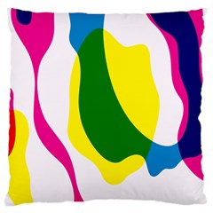 Anatomicalrainbow Wave Chevron Pink Blue Yellow Green Large Cushion Case (one Side) by Mariart