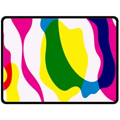 Anatomicalrainbow Wave Chevron Pink Blue Yellow Green Double Sided Fleece Blanket (large)  by Mariart