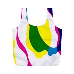 Anatomicalrainbow Wave Chevron Pink Blue Yellow Green Full Print Recycle Bags (m) 