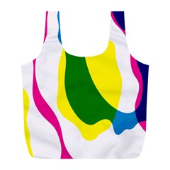 Anatomicalrainbow Wave Chevron Pink Blue Yellow Green Full Print Recycle Bags (l) 