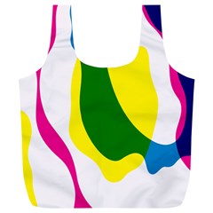 Anatomicalrainbow Wave Chevron Pink Blue Yellow Green Full Print Recycle Bags (l)  by Mariart