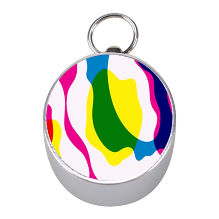 Anatomicalrainbow Wave Chevron Pink Blue Yellow Green Mini Silver Compasses