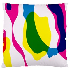 Anatomicalrainbow Wave Chevron Pink Blue Yellow Green Large Flano Cushion Case (two Sides) by Mariart