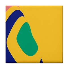 Yellow Green Blue Tile Coasters