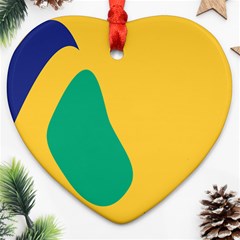 Yellow Green Blue Ornament (Heart)