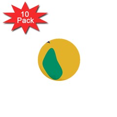 Yellow Green Blue 1  Mini Buttons (10 pack) 