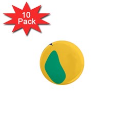 Yellow Green Blue 1  Mini Magnet (10 pack) 