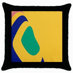 Yellow Green Blue Throw Pillow Case (Black)