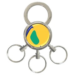 Yellow Green Blue 3-Ring Key Chains