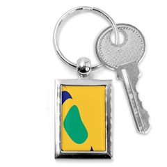 Yellow Green Blue Key Chains (Rectangle) 