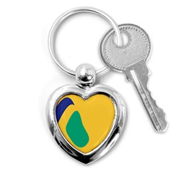 Yellow Green Blue Key Chains (Heart) 