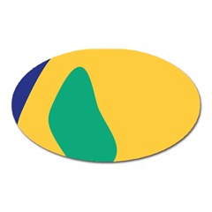 Yellow Green Blue Oval Magnet