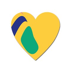 Yellow Green Blue Heart Magnet