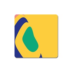 Yellow Green Blue Square Magnet