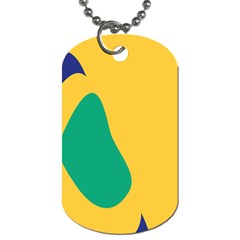 Yellow Green Blue Dog Tag (one Side) by Mariart