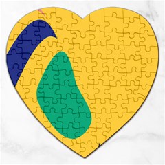 Yellow Green Blue Jigsaw Puzzle (Heart)