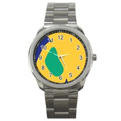 Yellow Green Blue Sport Metal Watch