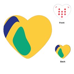 Yellow Green Blue Playing Cards (Heart) 