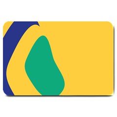 Yellow Green Blue Large Doormat 