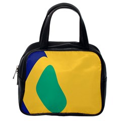 Yellow Green Blue Classic Handbags (One Side)