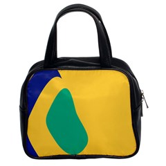 Yellow Green Blue Classic Handbags (2 Sides)