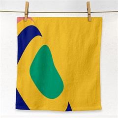 Yellow Green Blue Face Towel