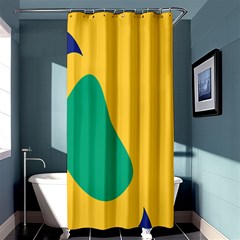 Yellow Green Blue Shower Curtain 36  X 72  (stall) 