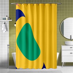 Yellow Green Blue Shower Curtain 48  x 72  (Small) 