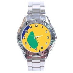 Yellow Green Blue Stainless Steel Analogue Watch