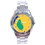 Yellow Green Blue Stainless Steel Analogue Watch Front