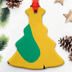 Yellow Green Blue Christmas Tree Ornament (two Sides) by Mariart