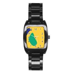 Yellow Green Blue Stainless Steel Barrel Watch