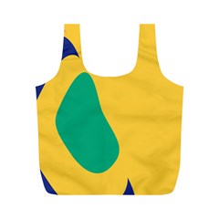 Yellow Green Blue Full Print Recycle Bags (M) 