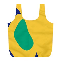 Yellow Green Blue Full Print Recycle Bags (L) 