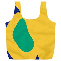 Yellow Green Blue Full Print Recycle Bags (L) 