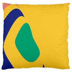 Yellow Green Blue Large Flano Cushion Case (Two Sides)