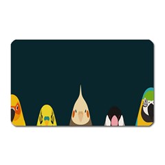 Animals Lovebird Walnut Peacock Parrots Birds Magnet (rectangular)