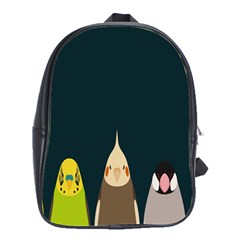 Animals Lovebird Walnut Peacock Parrots Birds School Bag (large) by Mariart