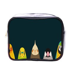 Animals Lovebird Walnut Peacock Parrots Birds Mini Toiletries Bags