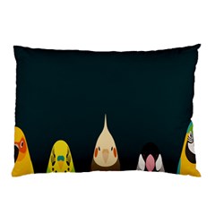 Animals Lovebird Walnut Peacock Parrots Birds Pillow Case (two Sides) by Mariart