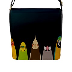 Animals Lovebird Walnut Peacock Parrots Birds Flap Messenger Bag (l) 